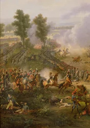 Bitwa pod Marengo, detal Napoleona Bonapartego (1769-1821) i jego majora, 1801